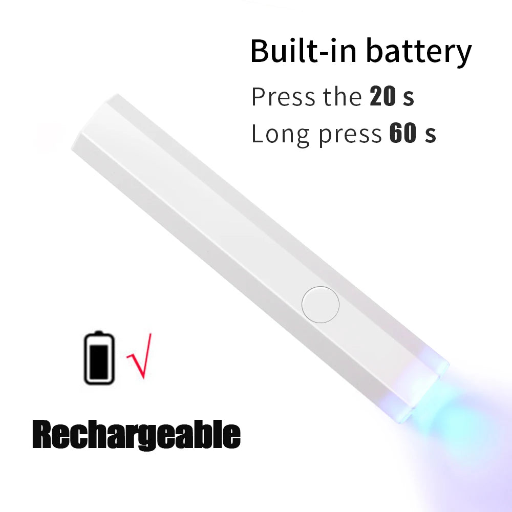 YIKOOLIN Handheld Nail Lamp UV LED Nail Light for Curing All Gel Polish USB Rechargeable Quick Dry Manicure Machine Nail Art