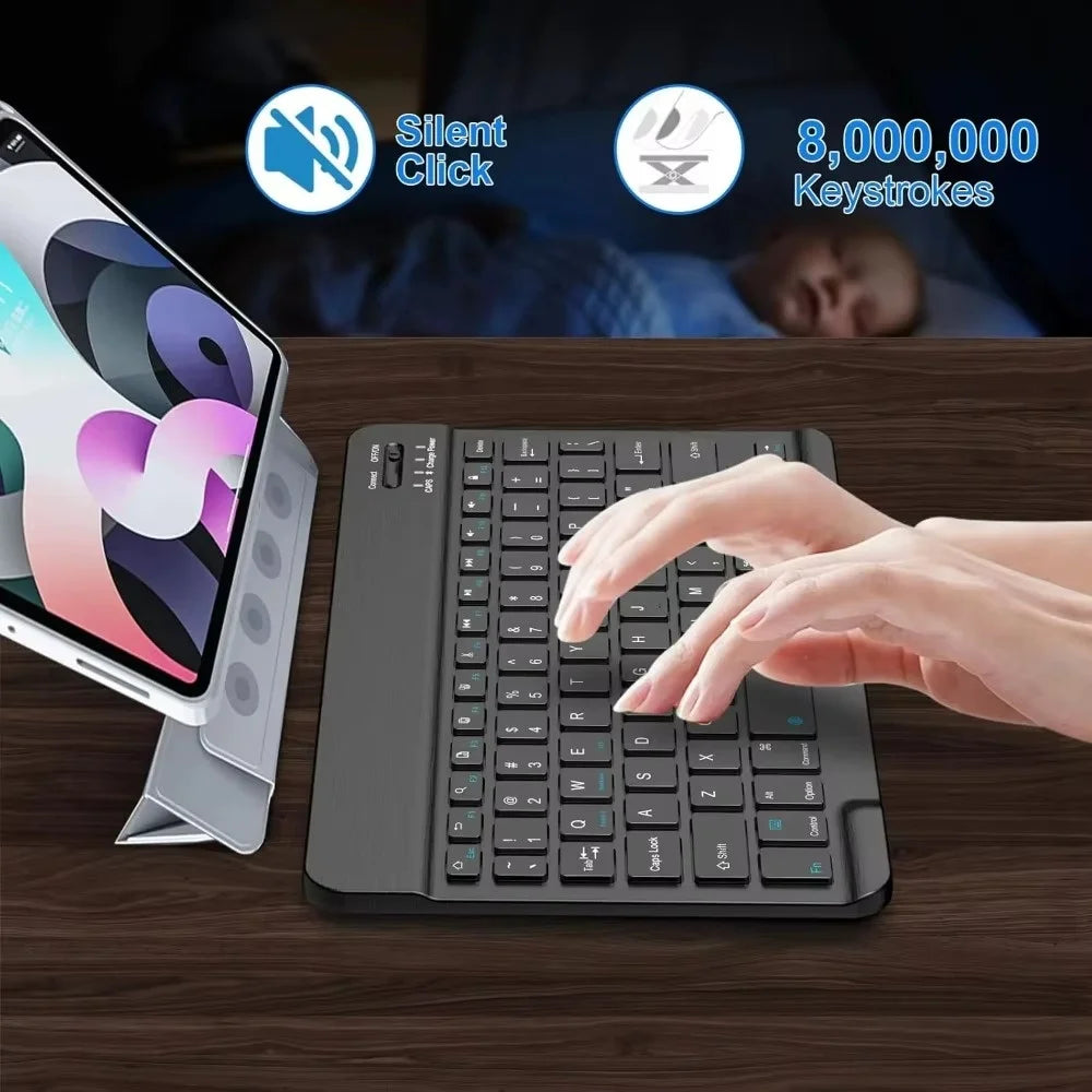 7/10inch Bluetooth 5.1 Keyboard Mini Wireless Keyboard for iPad Pro Air Notebook Rechargeable Gaming Keyboard For Laptop Tablet