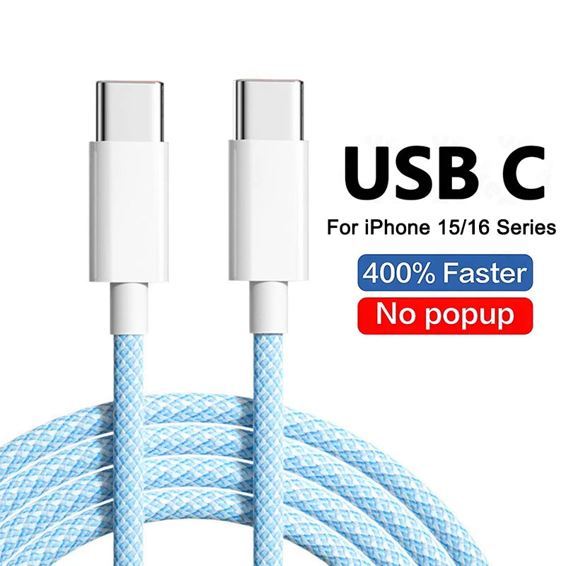 PD 60W chargeur rapide 5A USB C à câble de Type C pour Apple iPhone 16 15 Pro Max Plus charge rapide pour Huawei Samsung Xiaomi câble