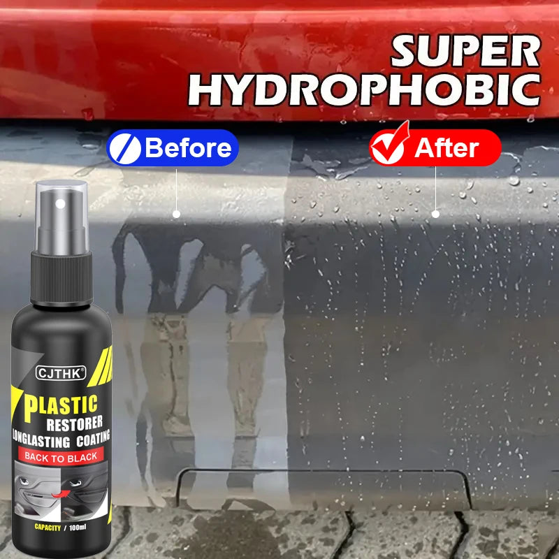 Rénovateur de plastique automobile, effet brillant noir, revêtement longue durée, produits de nettoyage et de polissage pour cuir