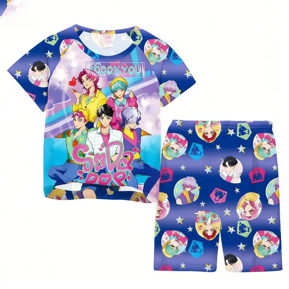 Pyjamas pour filles et enfants de 3 à 12 ans - Pyjama court d'été pour petits garçons - Thème Kpop Demon Hunters