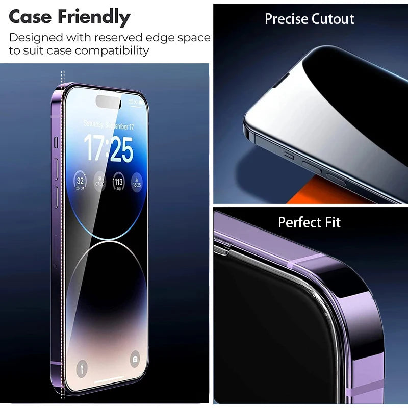 Protecteur d'écran pour iPhone, 1 à 5 pièces, Film en verre trempé pour iPhone 14 13 12 11 16 15 Pro Max 6 6S 7 8 SE X XS XR