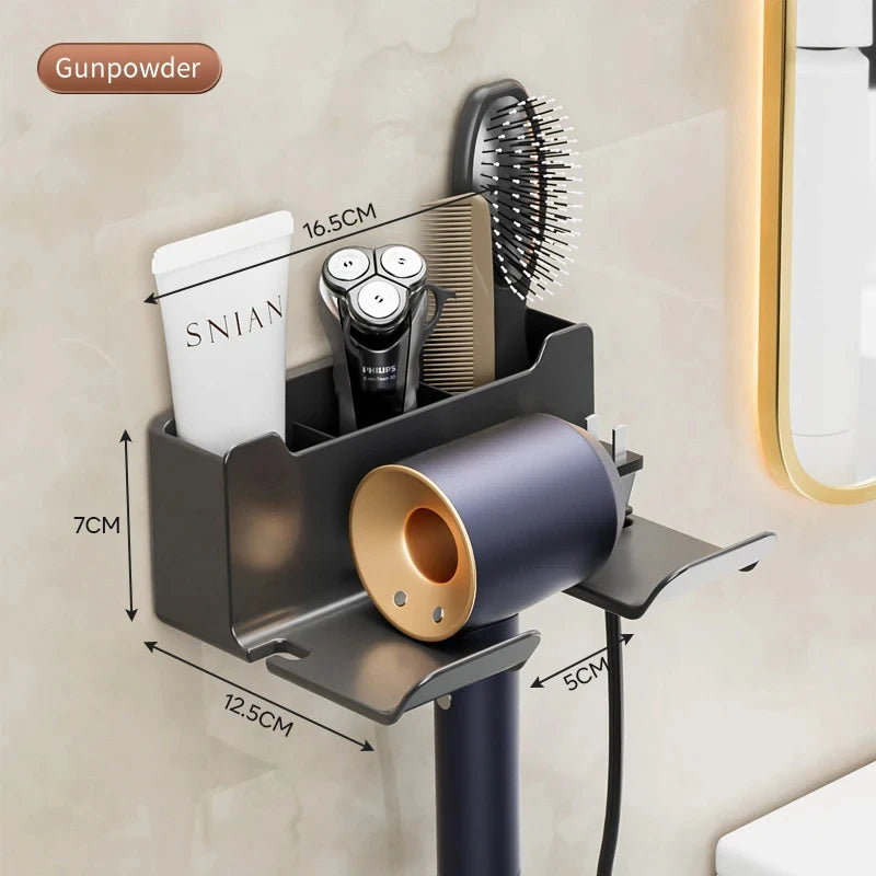 Hair Dryer Holder Wall Dryer Cradle Straightener Stand Hairdryer Organizer Box Toilet Blower Holder Shelf Bathroom Accessories
