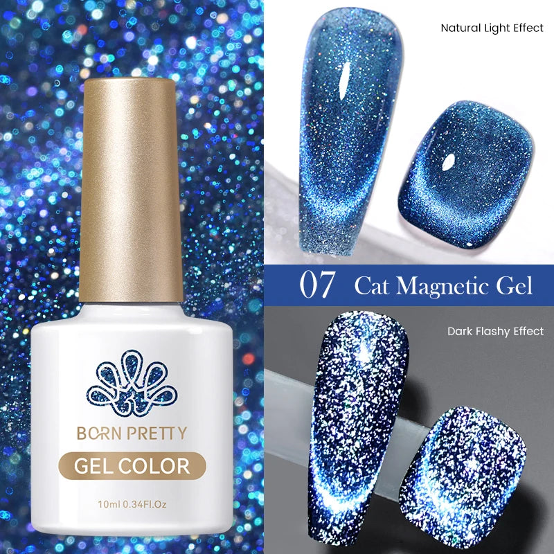 Vernis à ongles magnétique gel BORN PRETTY 10 ml Argent Clair de Couleur Chat - Accessoires pour les ongles - Vernis semi-permanent pour ongles d'automne et d'hiver