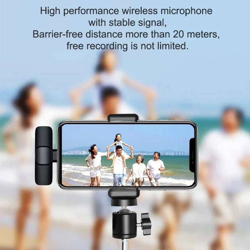 Mini microphone cravate sans fil, coupe-vent, avec laine remplaçable, pour l'enregistrement audio sur iPhone, YouTube et vlogs