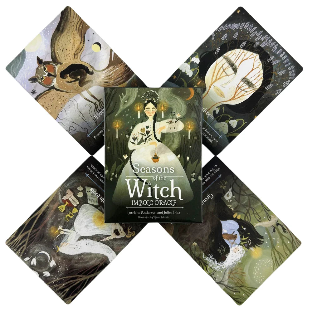 Cartes Oracle des Saisons de la Sorcière Imbolc - Un jeu de 44 cartes divinatoires en anglais - Édition Divination - Jeux de société - Tarot pour les fêtes