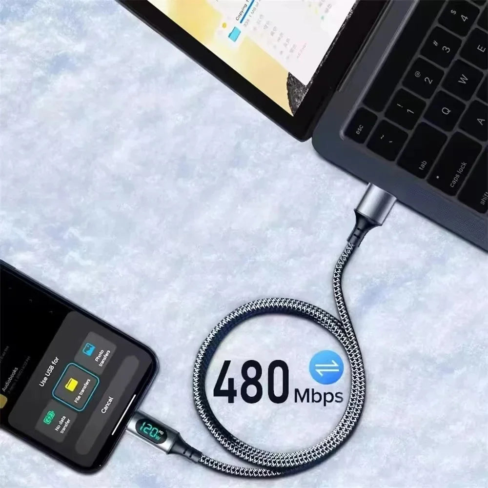 Câble USB Type C 120W 6A Charge rapide USB C vers USB C cordon de données pour Samsung Xiaomi Redmi Huawei câble de chargeur de téléphone à Charge rapide