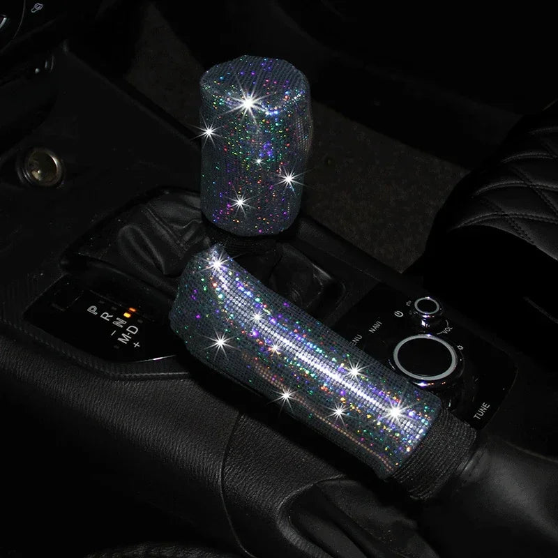 Housse de volant de voiture universelle 37/38cm, housse de poignée élastique, diamant bronzant coloré, accessoires de volant scintillants
