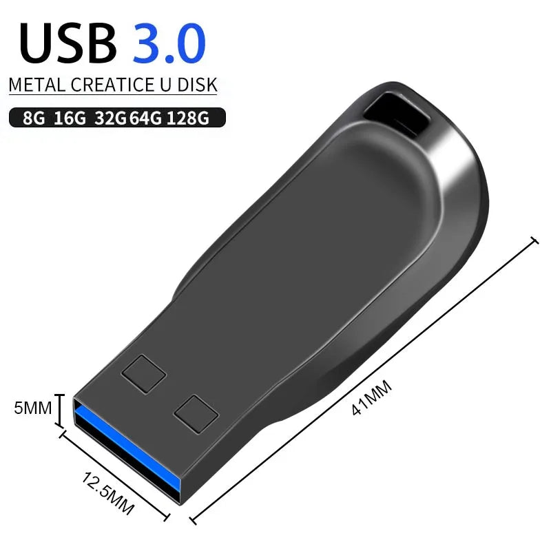 Clé USB 3.0 à tige métallique à grande vitesse, stockage de données Durable, stylo U disque, plusieurs capacités, 128 go, 64 go, 32 go, 16 go, 8 go