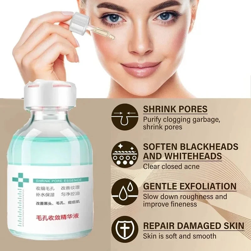 Sérum réparateur pour pores lissants, soin raffermissant à l'acide hyaluronique, soin nourrissant et hydratant pour le visage, resserre les pores