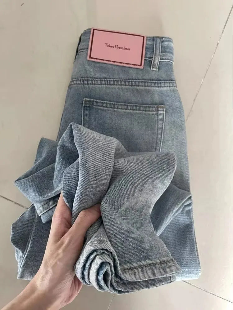 Jean Baggy à jambes larges pour femmes, Vintage Y2K Punk, taille basse, pantalon en Denim ample, Streetwear, mode poubelle Long S
