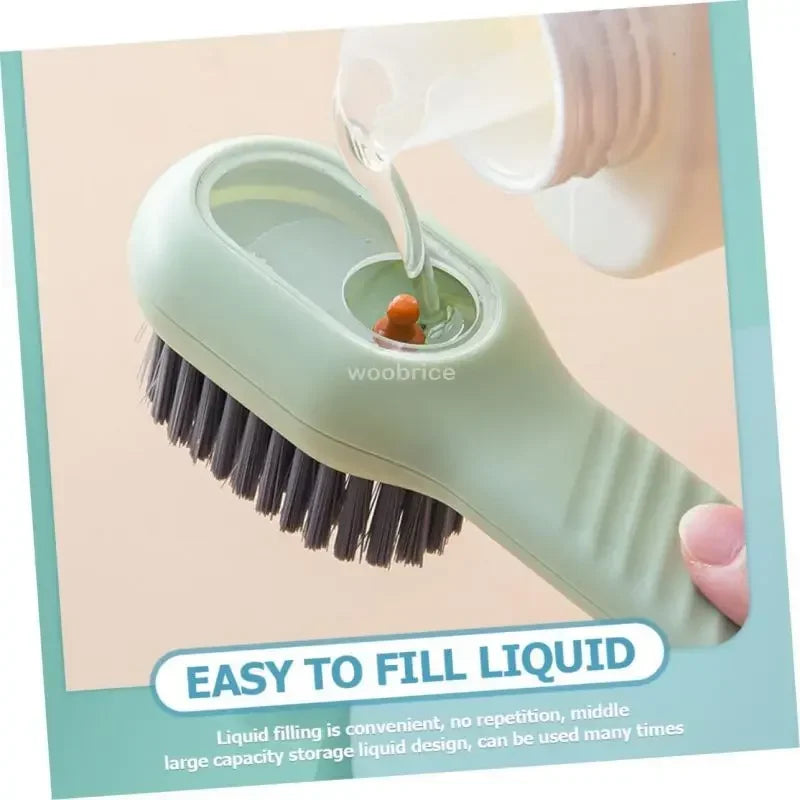 Brosse à chaussures multifonction à la mode, poils doux, liquide rempli, nettoyage de chaussures, accessoires de maison, outils de cuisine propres