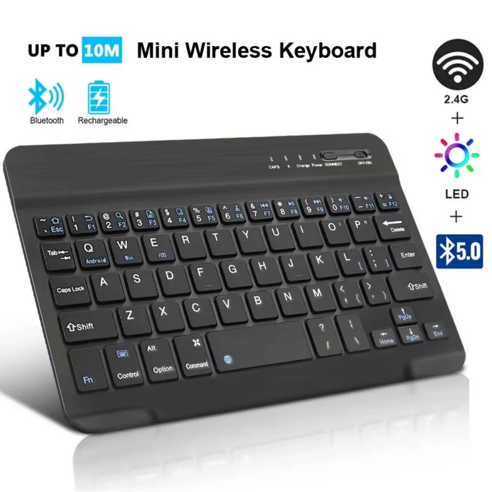 7/10inch Bluetooth 5.1 Keyboard Mini Wireless Keyboard for iPad Pro Air Notebook Rechargeable Gaming Keyboard For Laptop Tablet