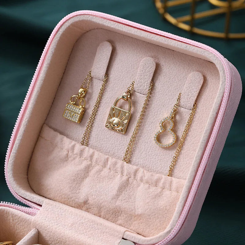Boîte à bijoux Simple, vente en gros, boîte de rangement Portable pour bagues, colliers, boucles d'oreilles, clous d'oreilles, organisateur de bijoux, vente en gros