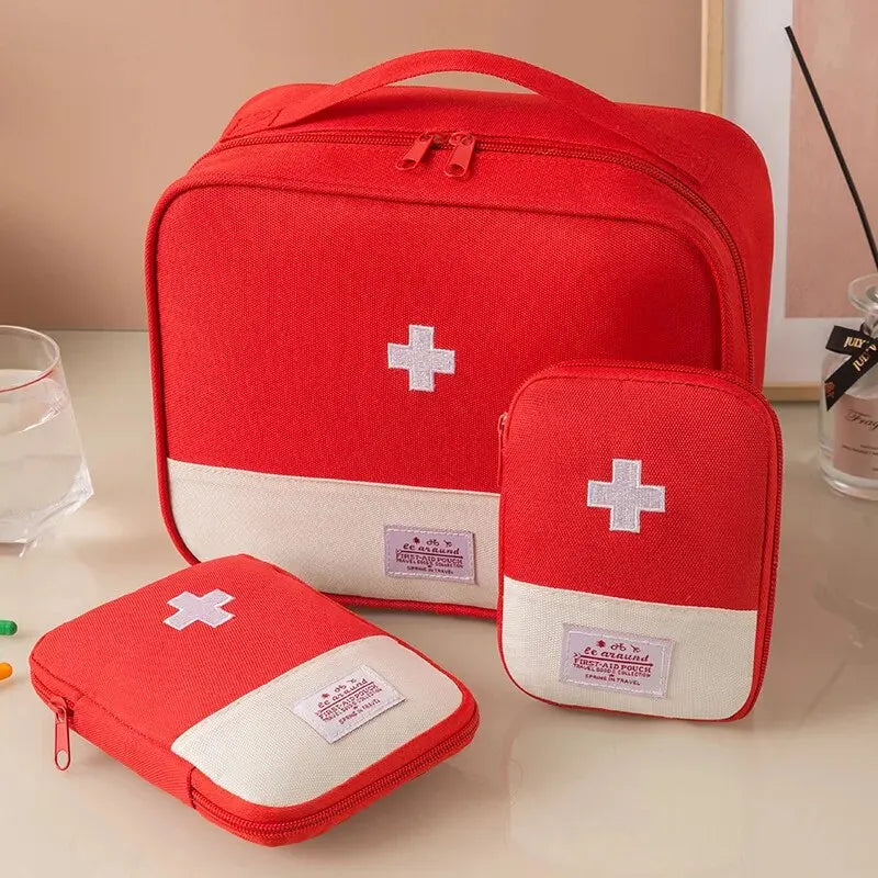 Sac de rangement médical Portable 3 pièces/ensemble, Kit de premiers secours d'urgence en Camping, organisateur, étui à pilules de voyage en plein air à domicile