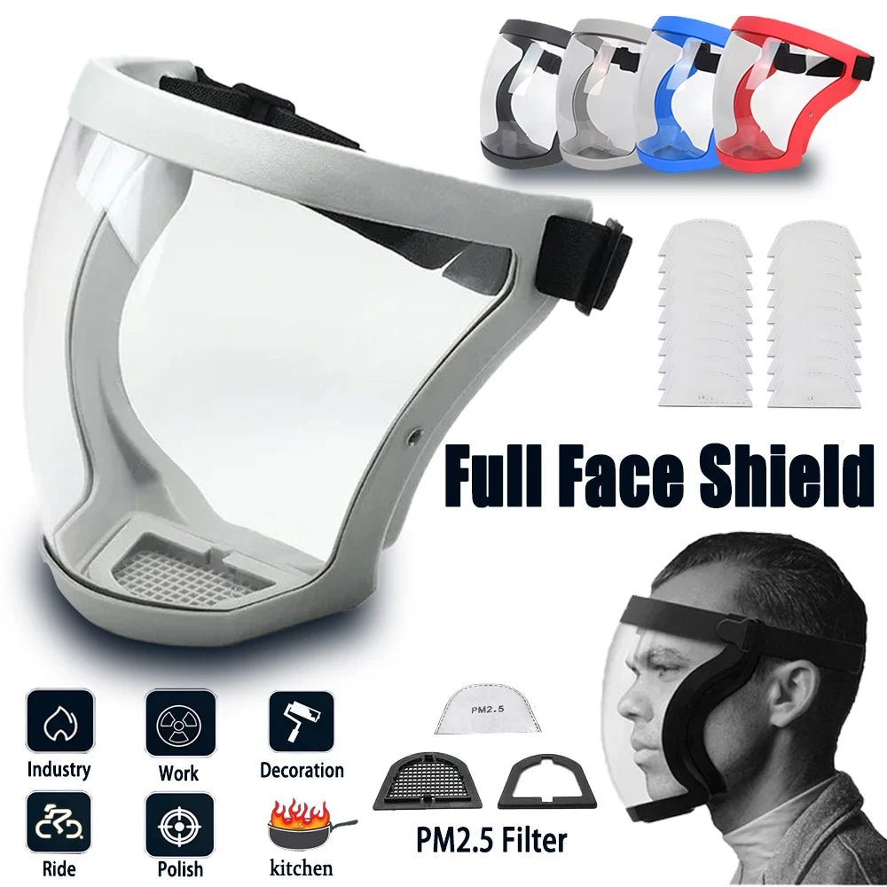 Masque de protection intégrale pour le visage, écran de protection faciale transparent, accessoires et gadgets de cuisine
