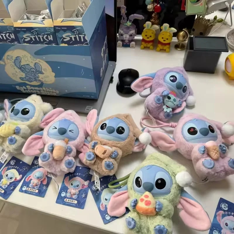 Boîte aveugle série Stitch Eat Something Before Sleep, boîte mystère, jouet, figurine de dessin animé, poupée pendentif, ornements, cadeau de noël pour enfant