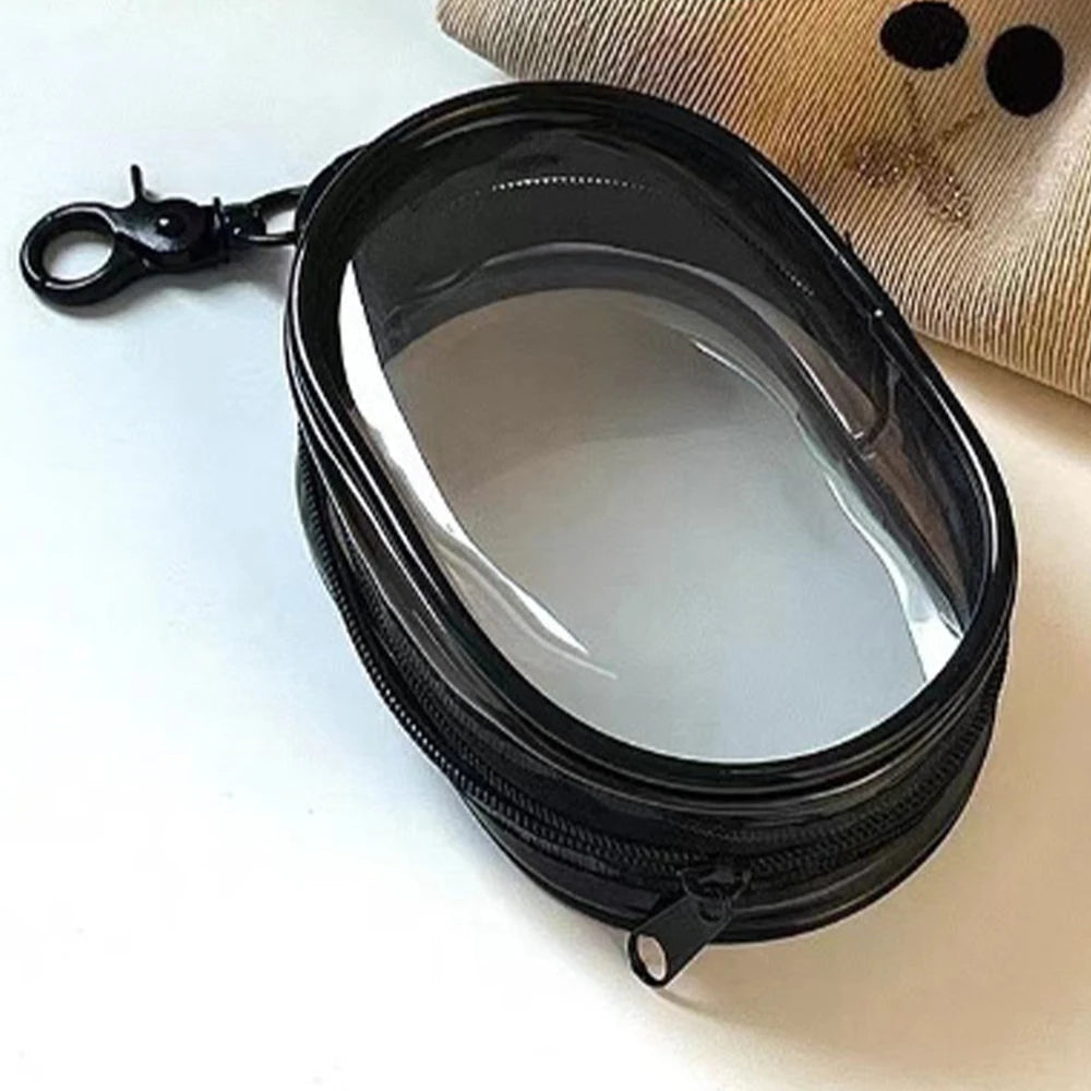 Portable Mini Clear Zipper Storage Bag - Space-Saving Organizer for Earphones & Chargers, Versatile with Handy Keychain Loop