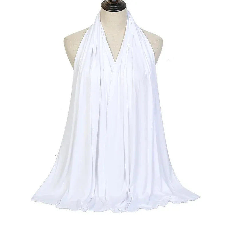 Écharpe Hijab en Jersey de coton Modal, châle musulman Long, Turban doux uni, bandeau pour femmes, bandeau africain 170x60cm
