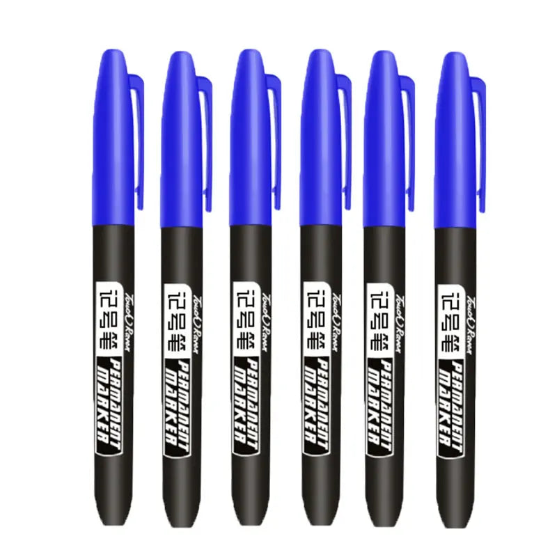 Stylo marqueur Permanent pour dessin Manga, 6 pièces, noir, bleu, rouge, encre étanche, stylos pour croquis, papeterie fournitures scolaires d'art