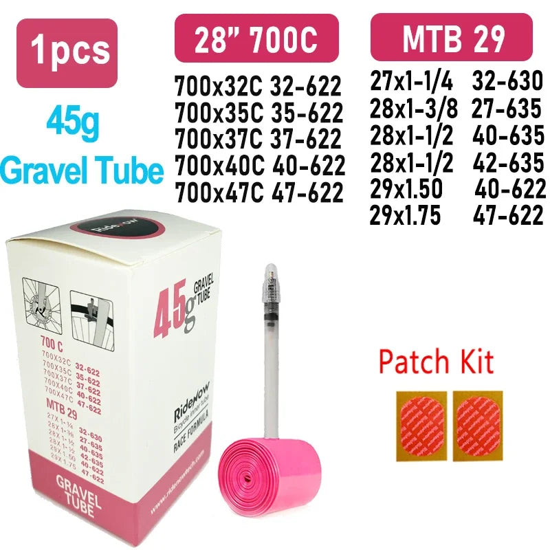 Ridenow Bike Inner Tube 24G 36G 39G 700 18C 25C 28C 32C 35C 38C Road Bike TPU Tube Ultralight French Valve 45mm 65mm 85mm Tube