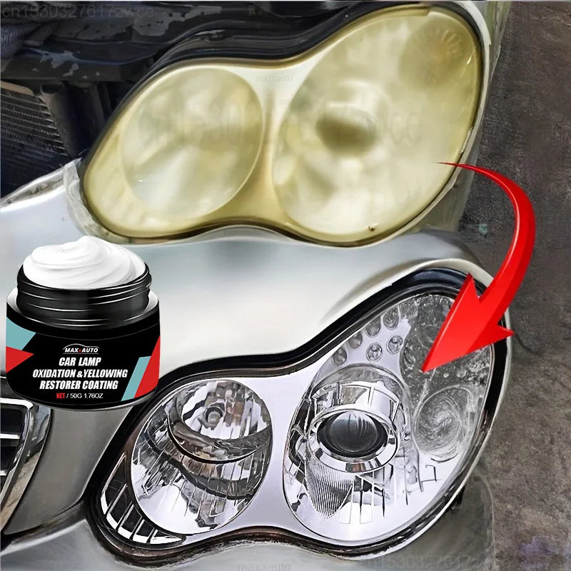 Kit de polissage de restauration de phares de voiture-pâte de réparation anti-rayures et nettoyant d'oxydation pour l'assemblage de phares