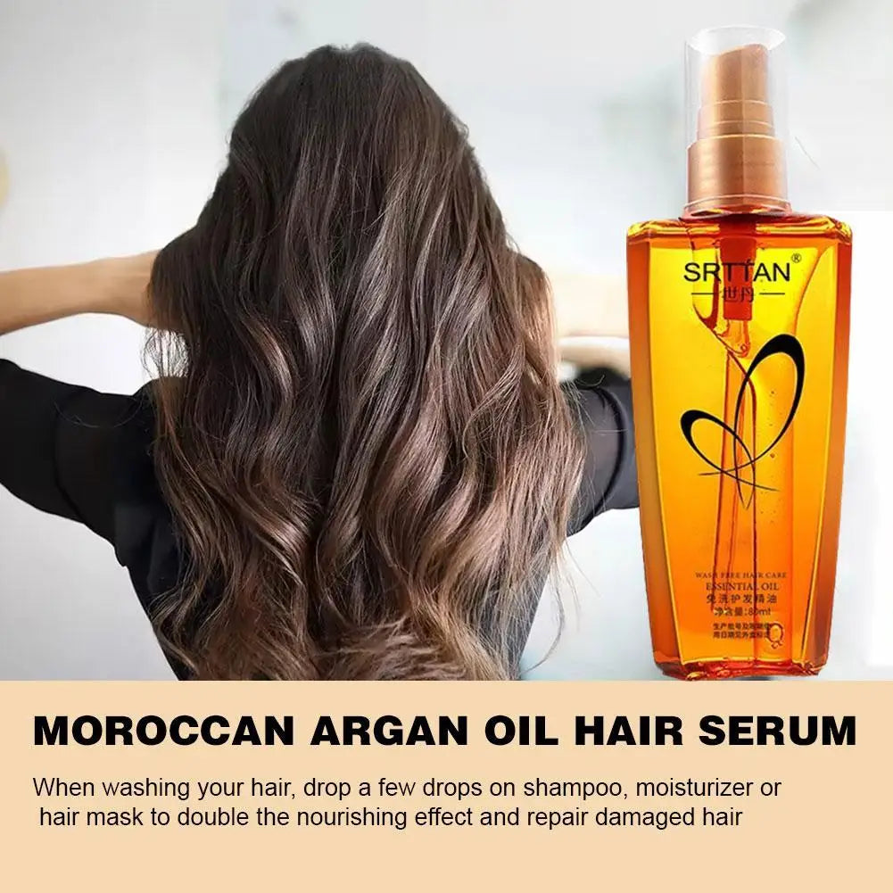 Sérum capillaire à l'huile d'argan du Maroc, brume légère pour pointes fourchues, cheveux indisciplinés et mèches rebelles, réparation capillaire, brillance éclatante