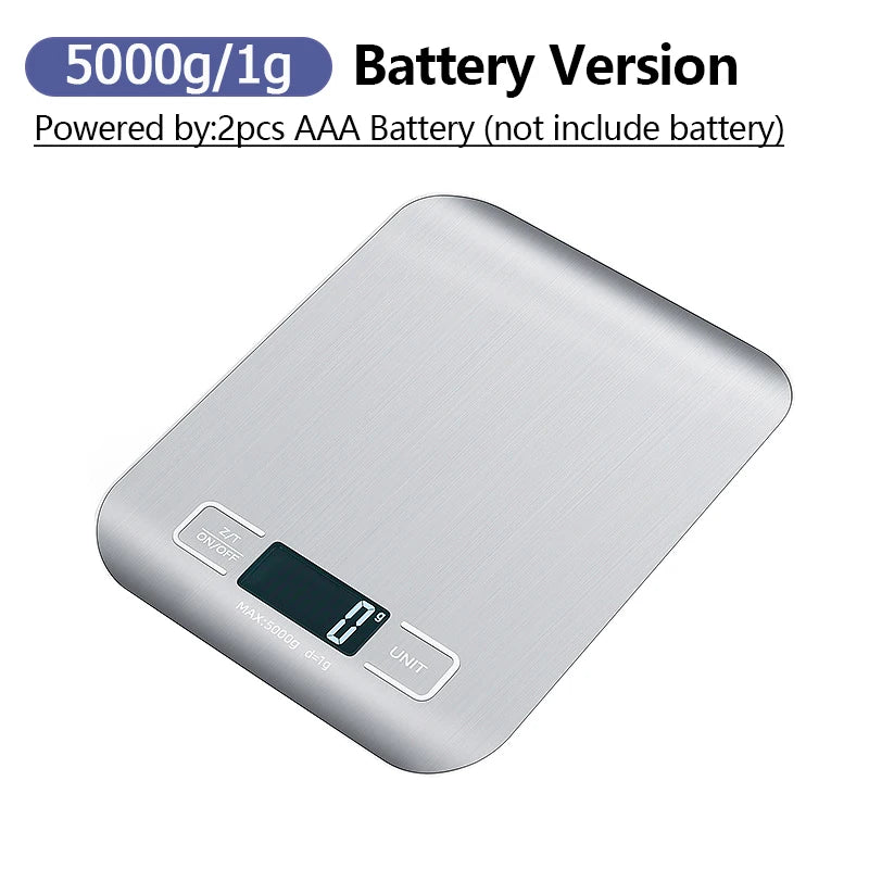 Balance de cuisine 10 kg, balance de cuisine numérique avec fonction de tare, balance électronique de préparation du café, écran LCD en acier inoxydable