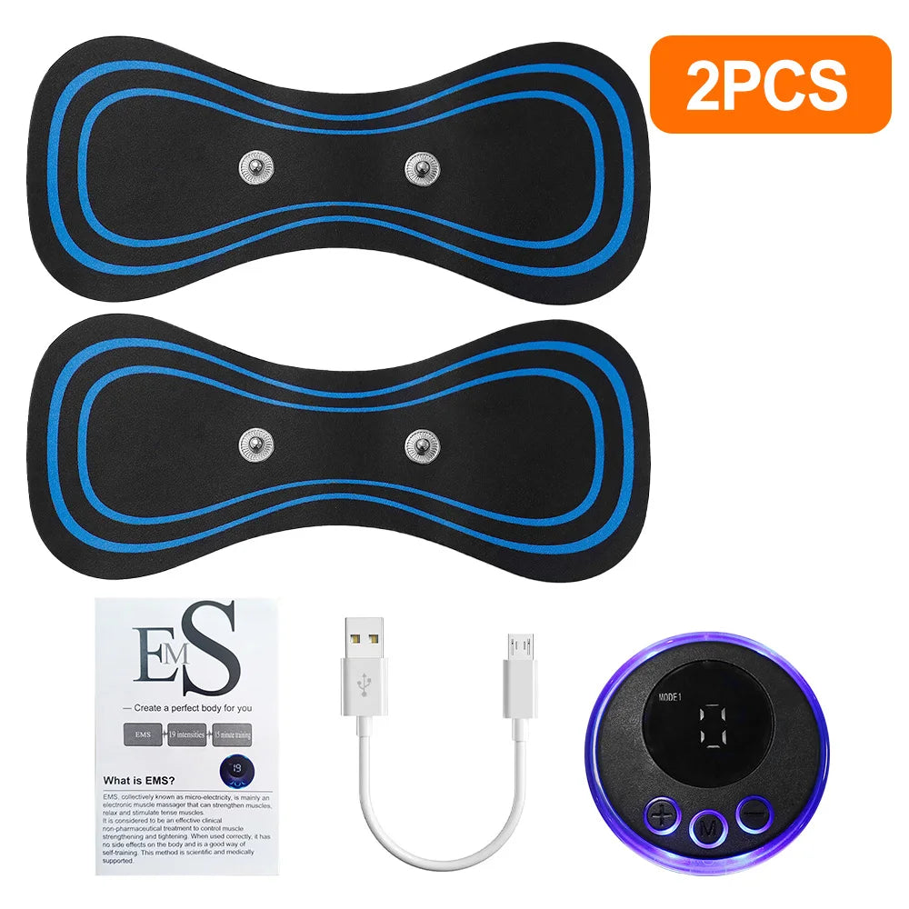 EMS Neck Massager Portable TENS Pulse Machine Cervical Neck Back Patch Muscle Stimulator Pain Relief Massage Tool