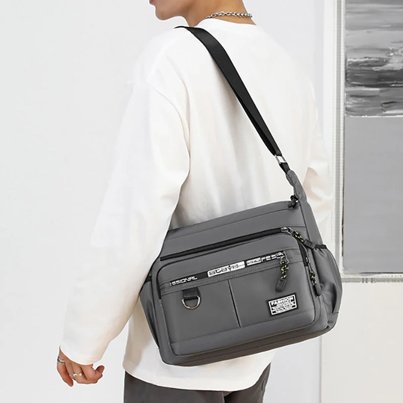 Sac à bandoulière Design Oxford pour hommes, grande capacité, décontracté, multicouche, poche, mode, épaule unique, sacoche de luxe