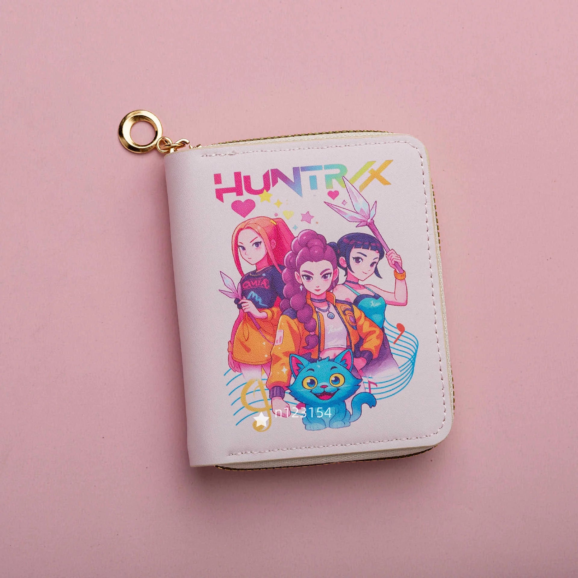 Portefeuille court pour femme KPop Demon Hunters, porte-cartes de crédit en cuir PU, multi-segments, petit portefeuille zippé, pochette pour femme, porte-monnaie