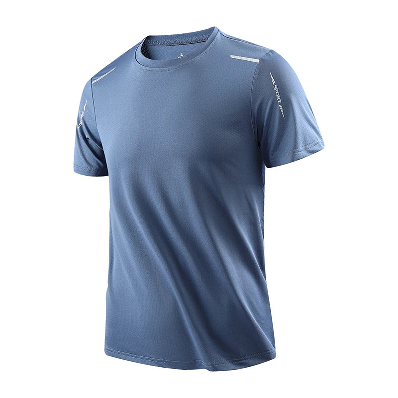 CHRLCK T-shirts de course à séchage rapide pour hommes respirant randonnée pêche T-shirts élasticité douce Sports de plein air chemise courte été
