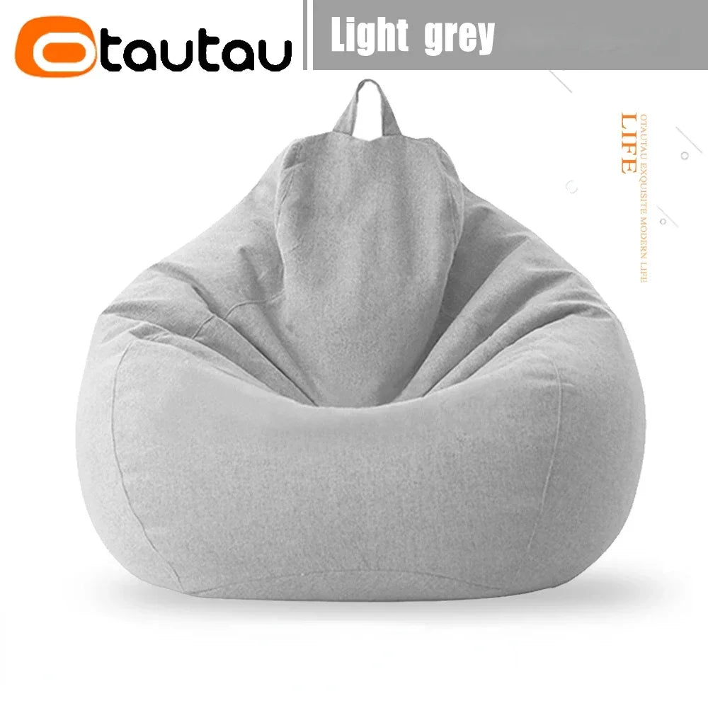 OTAUTAU rempli 70 cm pouf canapé avec remplissage grand coton lin paresseux pouf chambre chaise bouffée Relax salon canapé DD002