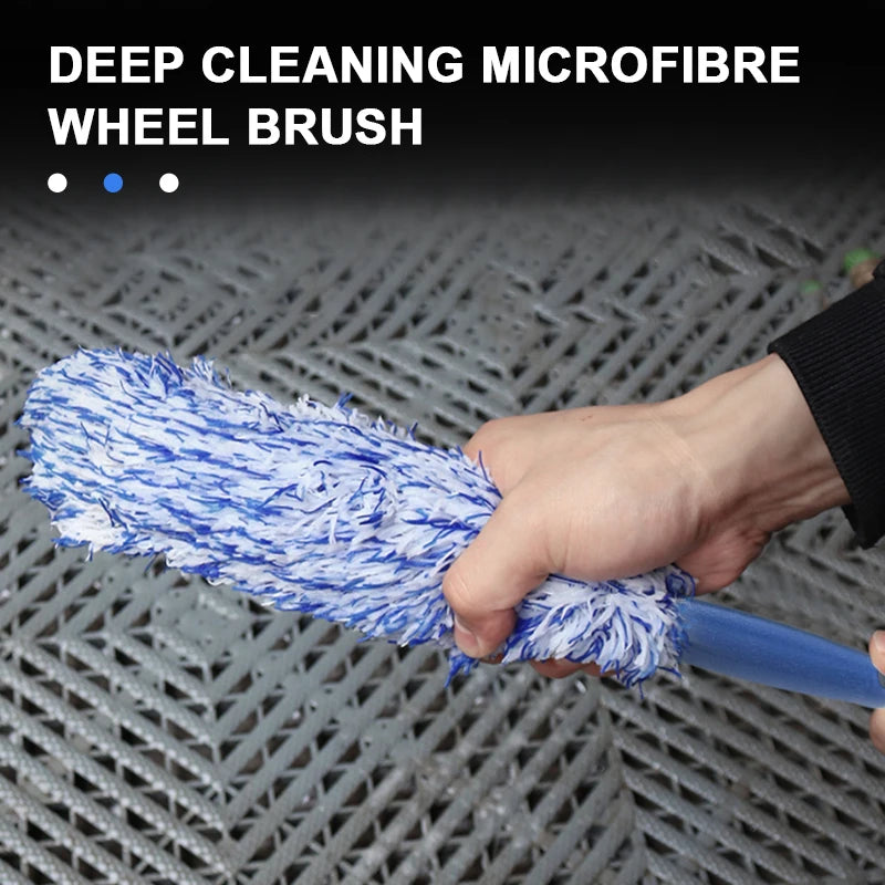 Brosse de nettoyage de jantes de voiture SEAMETAL, portable et en peluche, pour moyeux de roues, outil de lavage et d'entretien automobile, brosse anti-poussière