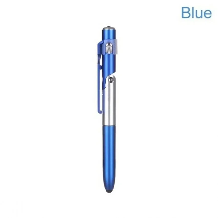 Stylo à bille multifonction 4 en 1 avec lumière LED, support de téléphone pliable, crayon d'écriture de lecture nocturne, papeterie de bureau et d'étudiant