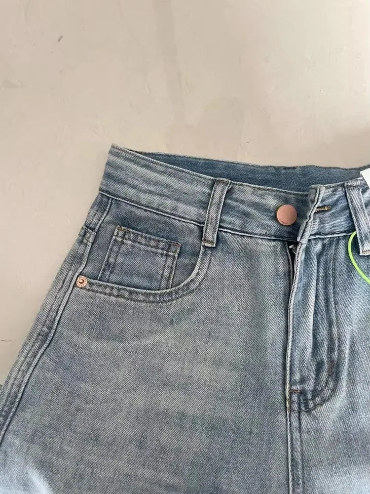 Jean Baggy à jambes larges pour femmes, Vintage Y2K Punk, taille basse, pantalon en Denim ample, Streetwear, mode poubelle Long S