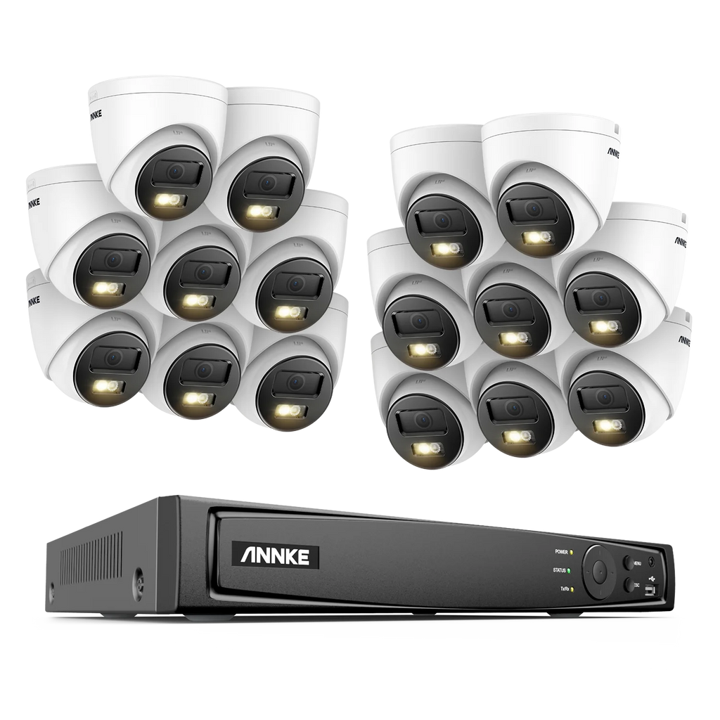 Système de caméras Annke H.265+ 3K Smart Dual Light PoE avec objectif 2,8 mm, détection de personnes et de véhicules, protection de sécurité IP67 et vidéosurveillance
