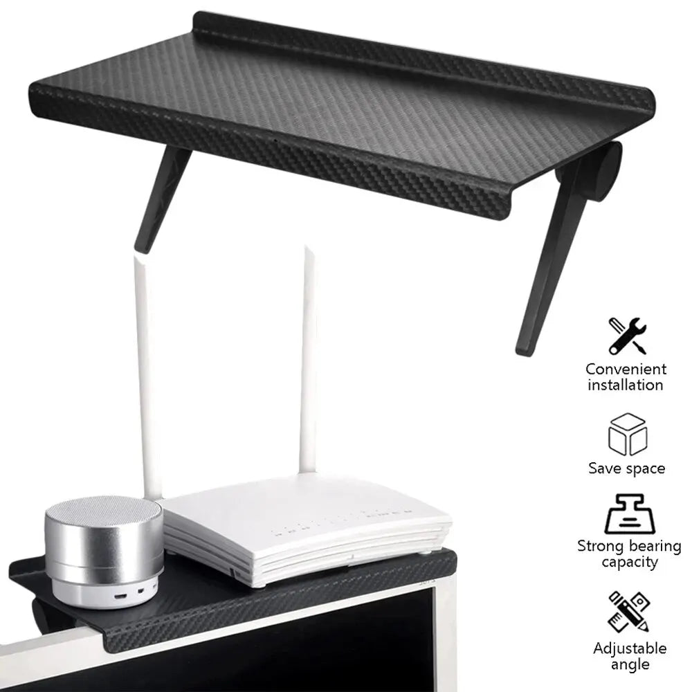 Support de stockage pour écran d'ordinateur et de télévision, 1 pièce, routeur sans fil, décodeur, support de stockage non perforé, outil divin, offre spéciale