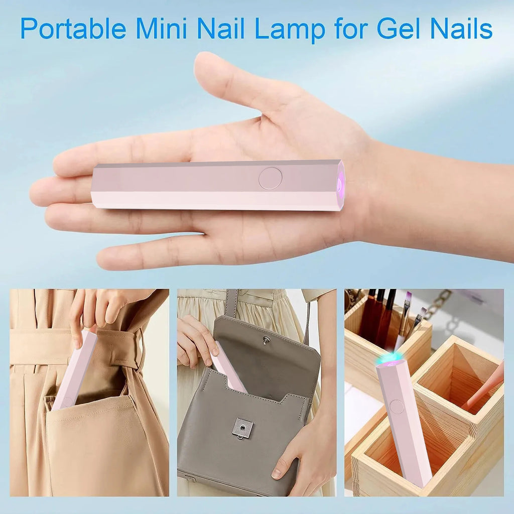 YIKOOLIN Handheld Nail Lamp UV LED Nail Light for Curing All Gel Polish USB Rechargeable Quick Dry Manicure Machine Nail Art