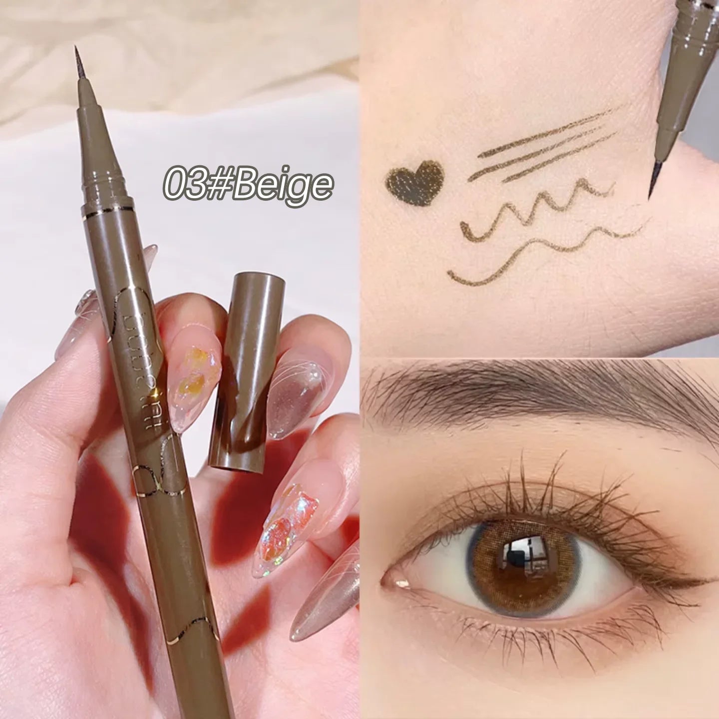 Stylo eyeliner gel fin – Texture lisse et waterproof, sans bavure, haute pigmentation, application facile, multicolore, maquillage des yeux longue tenue