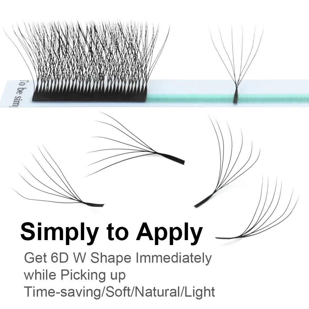 NAGARAKU floraison automatique W forme Bloom 3D 4D 5D 6D Extensions de cils en éventail préfabriqués lumière douce naturelle pleine Dense