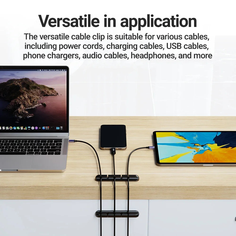 En gros Clips support de câble pour souris, casque, organisateur de fil, organisateur de câble, enrouleur de câble USB en Silicone, gestion bien rangée de bureau