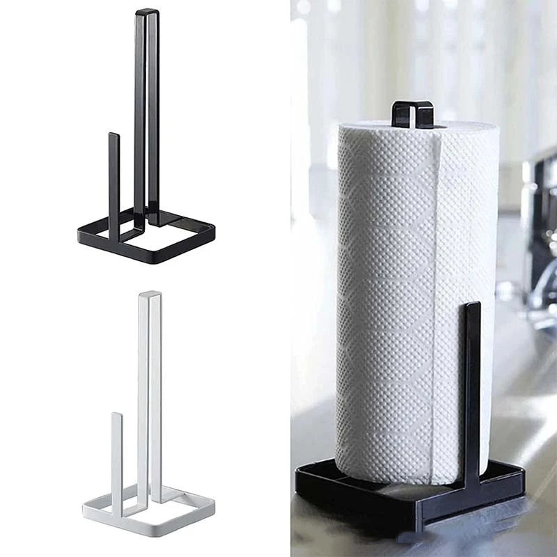 Porte-rouleau de papier toilette en métal pour la cuisine, outils portables, porte-rouleau d'essuie-tout, présentoir à mouchoirs en papier argenté, rangement pour la maison