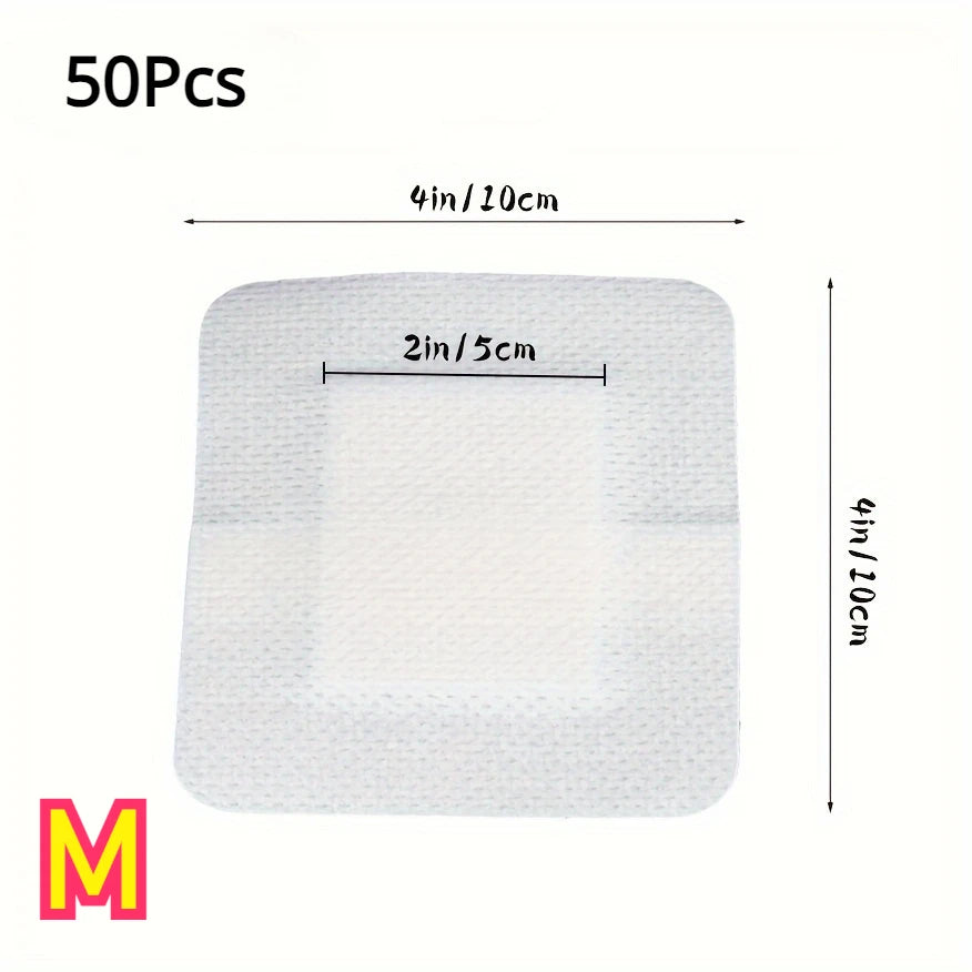 50 pansements adhésifs médicaux hypoallergéniques non tissés de grande taille (6 x 7 cm) pour plaies importantes et premiers soins