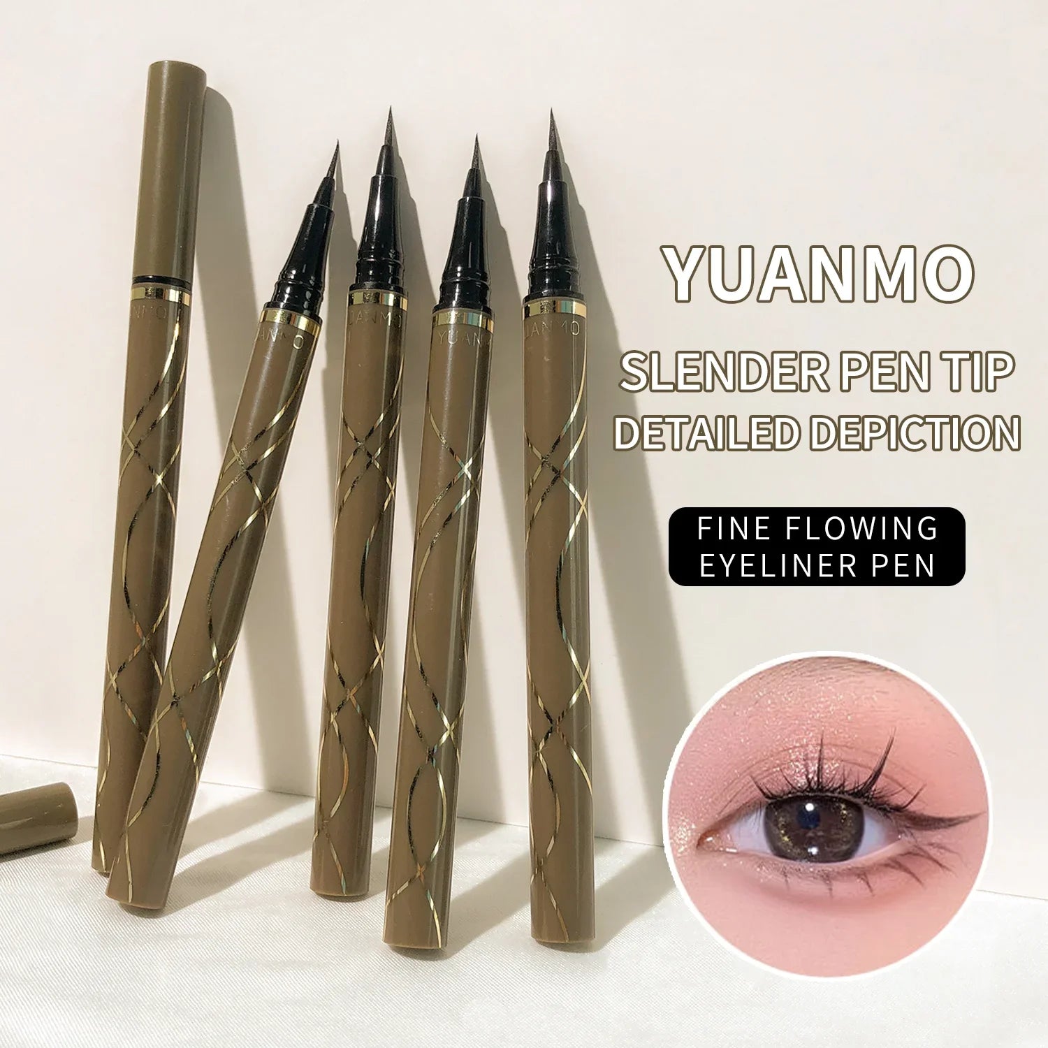 Stylo eyeliner gel fin – Texture lisse et waterproof, sans bavure, haute pigmentation, application facile, multicolore, maquillage des yeux longue tenue