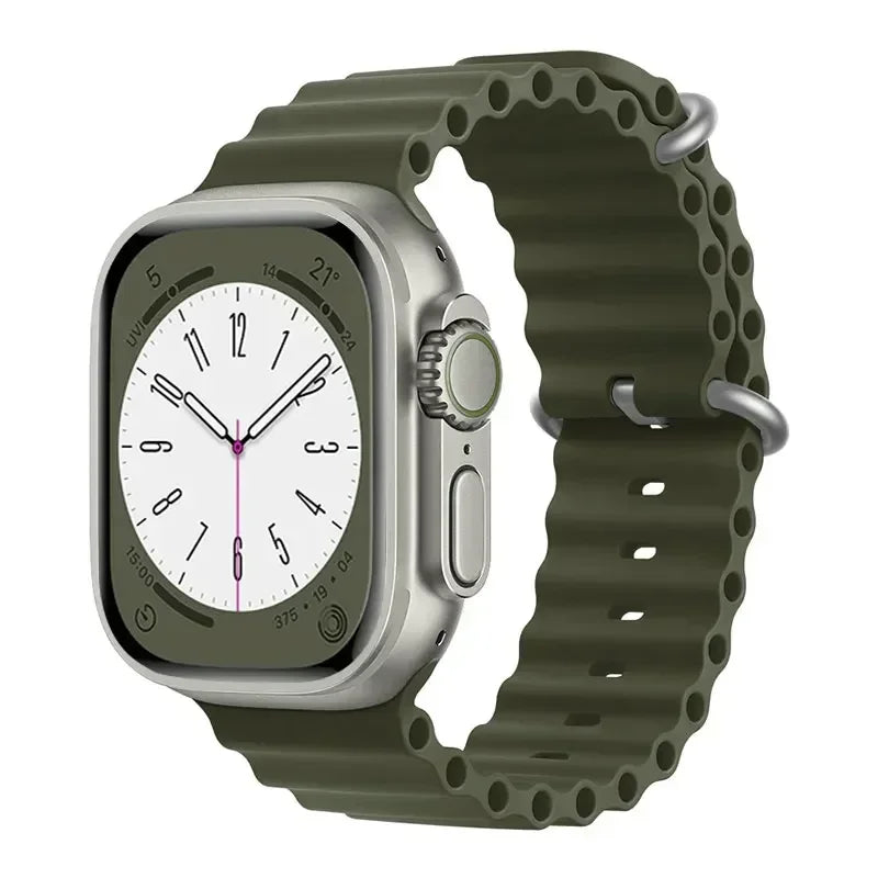 Bracelet océan en Silicone pour bracelets de montre Apple 45mm 46mm 40mm Ultra 2 49mm 44mm 41mm 38-42mm bracelet de sport série 10 9 8 7 6 5 4 SE