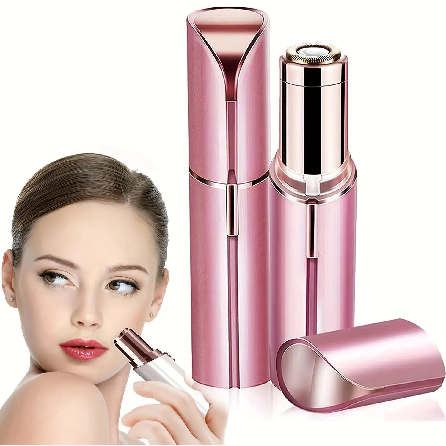 Removedor De Vello Eléctrico En Forma De Lápiz Labial Portátil Para Mujeres, Depilación Facial Indolora Y Efectiva, Herramie