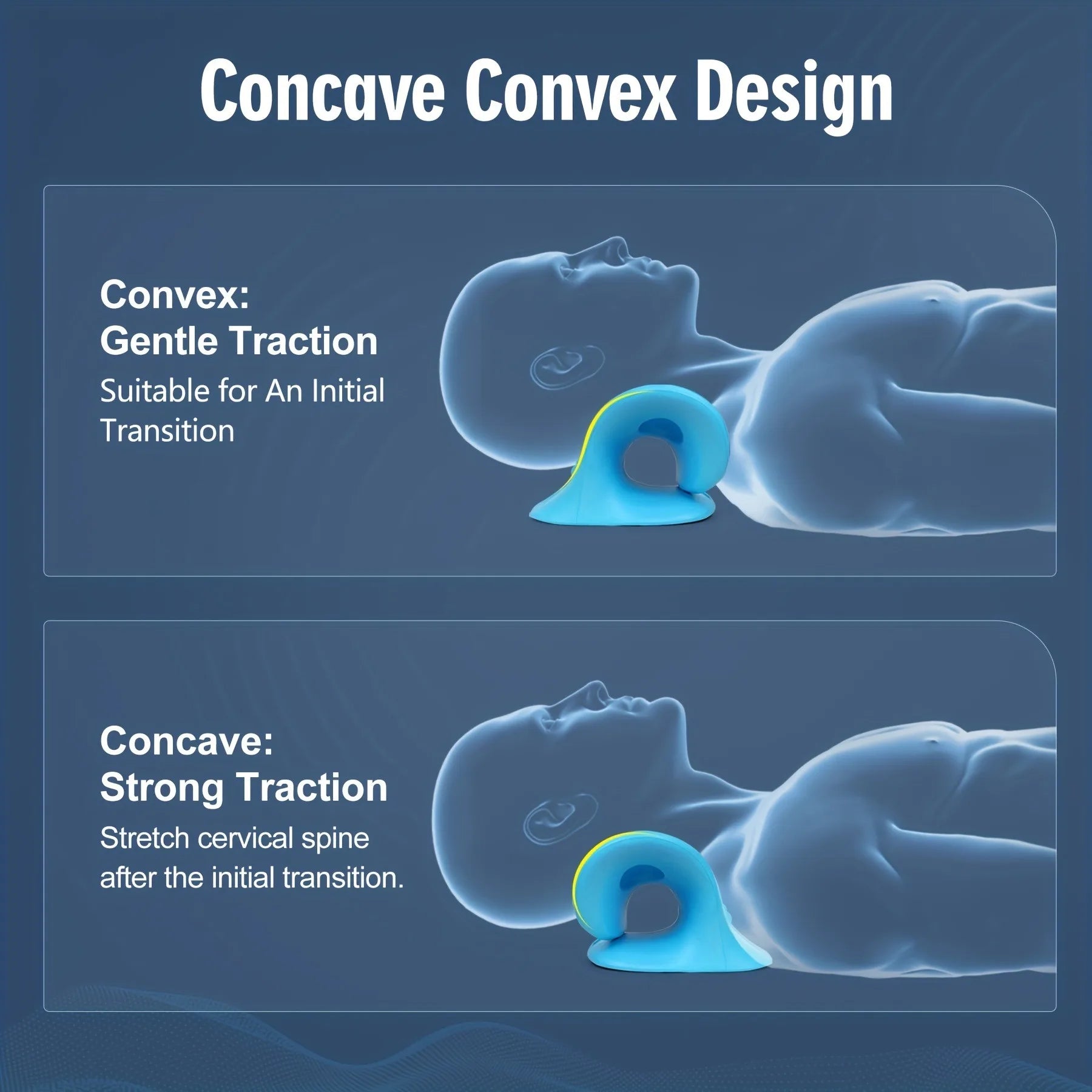 Dispositif de relaxation pour la nuque et les épaules Eva, appareil de traction cervicale en forme de C, pour un meilleur alignement de la colonne vertébrale, oreiller de massage et d'étirement chiropratique