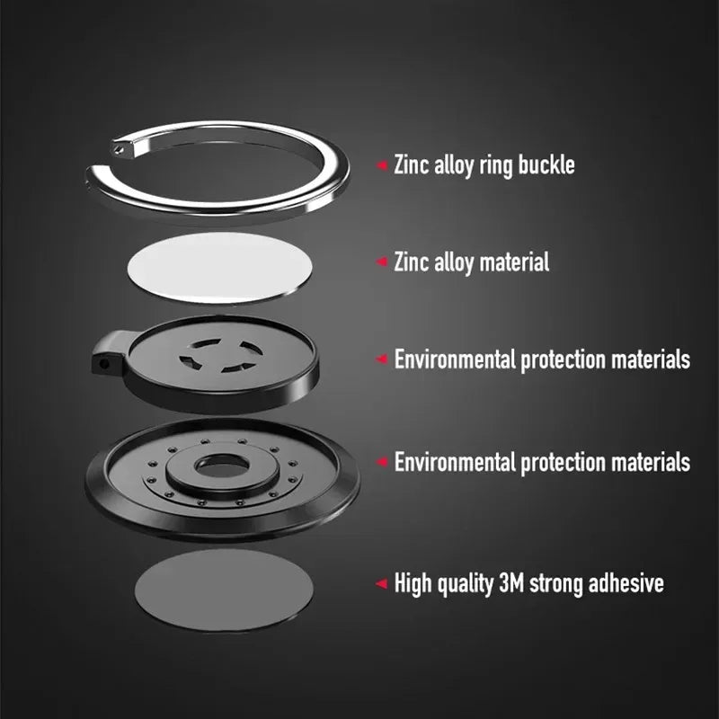 Support de bague de doigt, poignée rotative à 360 degrés pour téléphone portable et voiture, support magnétique pour arrière de téléphone, tampon autocollant universel
