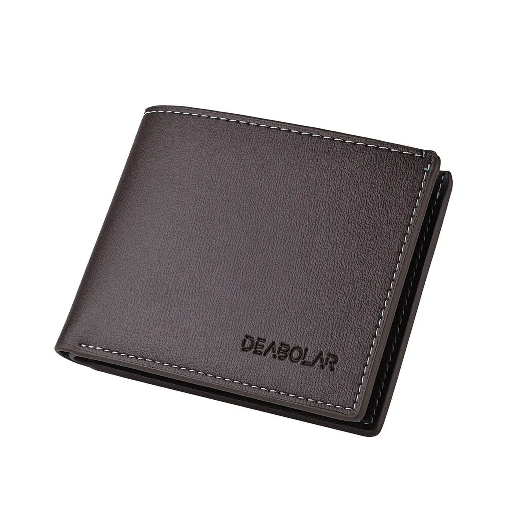 Portefeuille court en cuir Pu pour hommes, Style fin, pliable, pour jeunes hommes, porte-cartes de crédit